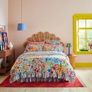 Sophie Robinson Sunshine Flowers 100% Cotton Duvet Cover & Pillowcase Set-SINGLE - Picture 1 of 6