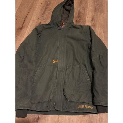 Under Armour Men's Size M Olive Green Hooded Insulated Field Jacket - Image 1 of 4