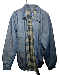 NWT!! Roundtree & Yorke Outdoors Soft Denim Jacket Blue Cotton/ Lined Shacket - Picture 1 of 6