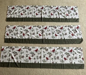 Tenda per finestra Valance Birds Cardinal set di tre "Saturday Night Limited" - Foto 1 di 6