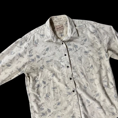 Camisa de franela vintage Woolrich para mujer hoja grande abotonada algodón manga larga Foto 1 de 4