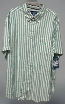 Camisa Foundry Co Para Hombre 2XL Azul Rayas Manga Corta Con Botones Nueva Con Etiquetas Foto 1 de 4