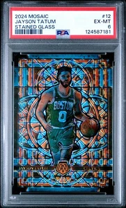 2024-25 Mosaic Jayson Tatum #12 Stained Glass PSA 6 (TRN - Picture 1 of 2