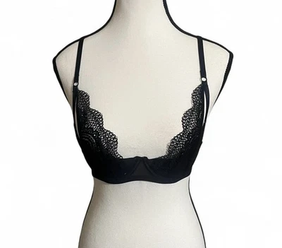 Sujetador Adore Me Talla 32B Kaia Negro Encaje Sexy Femenino Sexy Cottagecore Fairy Foto 1 de 4