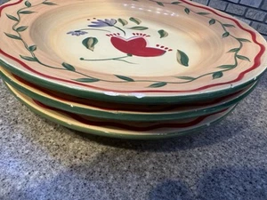 Pfaltzgraff Napoli 3er Set handbemalt 9" Steinzeug Salat Mittagessen Teller - Bild 1 von 5