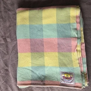 SUPURLA Vintage Queen Wool Blanket 205x235cm Australian Made Plaid Perfect Cond - Picture 1 of 8