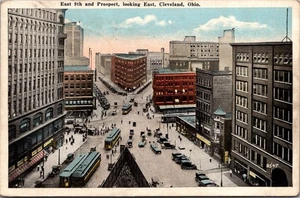 Postal EAST 9th and PROSPECT Street Scene Cleveland, Ohio OH c1921 - Imagen 1 de 2