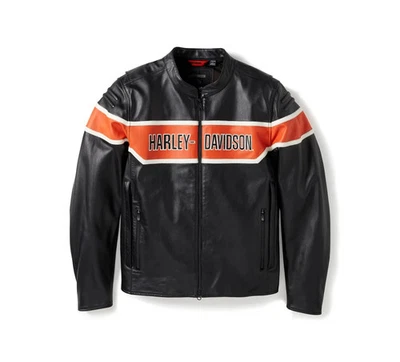 Chaqueta de montar de cuero Harley-Davidson Trenton para hombre - Protección premium Road Pro Foto 1 de 4