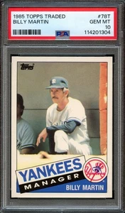 BB - 1985 Topps - #78T - Billy Martin - PSA 10 - GEM MT - Picture 1 of 2