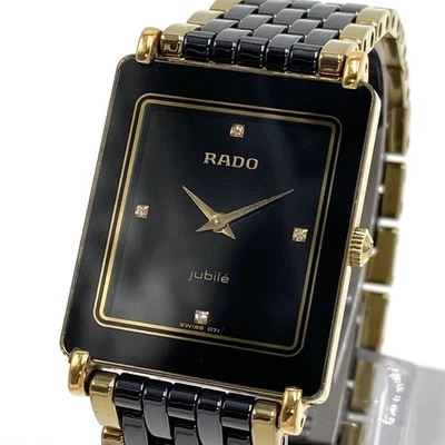 Rado Jubilé 4P 钻石黑色表盘陶瓷男士腕表日本制造 — 第 1/4 张图片