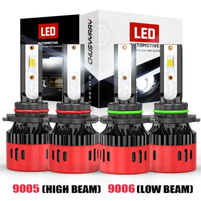 For Chrysler Concorde 1998-2004 6000K LED Headlight High Low Beam Bulbs Combo 4X - Image 1 of 4