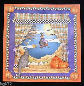 Leanin Tree Halloween Greeting Card Witch Cat Pumpkin Ghost Multi Color HW20 - Picture 1 of 2