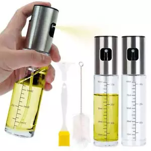 2Packs Olive Oil Sprayer Cooking Mister Spray Pump Fine Glass Bottle Kitchen - Picture 1 of 10