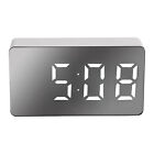 Mini Digital LED Alarm Clock Large Mirror Display USB Snooze Temperature Mode US