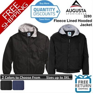 🔥 Augusta Sportswear Men Fleece Lined Hooded Jacket Pockets Up To 3XL 3280 - Picture 1 of 7