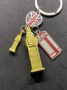 Big Ben Great Bell London Golden Color Souvenir Keychain Gift Travel England UK - Picture 1 of 11