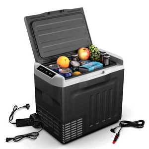 Kühlbox Kompressor 12V/230V 40L Pickick Camping Gefrierschrank Tragbar Schwarz  - Zdjęcie 1 z 8