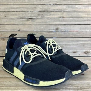Herren Adidas NMD R1 Core Schwarz Puls Gelb Sportschuhe Schuhe Größe 11 D GUC - Bild 1 von 9