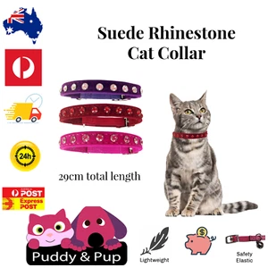 Kitten Collars, Elastic Cat Collar, Pet Collar, Cat Collar with bell, Pink, Red - Picture 1 of 9