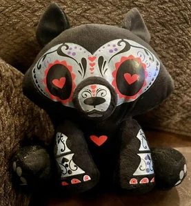 Skelanimals Deluxe Jae The Wolf 7 inch Plush Day Of The Dead Black - Picture 1 of 5
