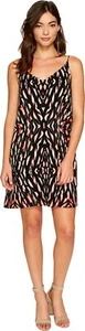 1.STATE Womens Printed A-line Slip Dress, Black, Medium - Picture 1 of 3