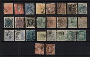 SPANIEN, SAMMLUNG WERTVOLLER GEBRAUCHTER BRIEFMARKEN AUS DEM FRÜHEN 19. JAHRHUNDERT IN GUTER ERHALTUNG - Bild 1 von 1