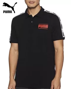 Puma Polo Shirt Men's Camo Pack Tape Black Short Sleeve 845058 01 - Picture 1 of 2