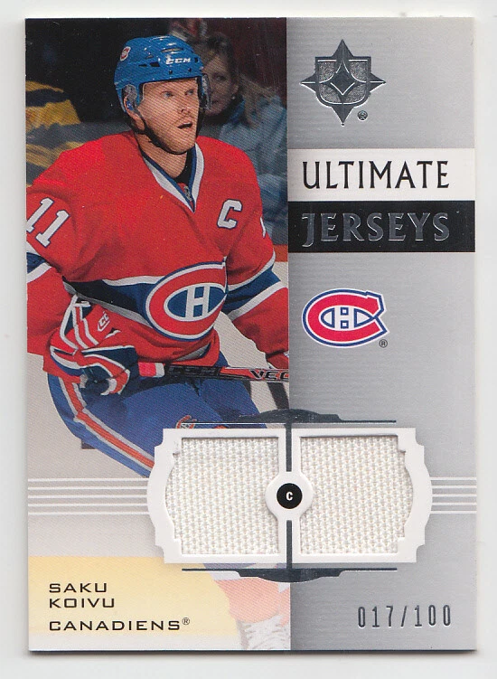 SAKU KOIVU 2007-08 UD ULTIMATE COLLECTION FABRICS DUAL JERSEY /100 - Image 1 of 1