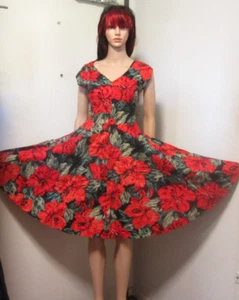 REVIVAL Floral Sleeveless FIT & FLARE Cotton Dress Size 6 Mannequin 8 - Picture 1 of 16
