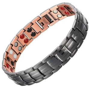Klassisches 4in1 schwarzes Kupfer-Magnetarmband für Arthritis Schmerzen Bioenergie - Bild 1 von 4