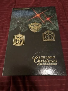 The 12 Days Of Christmas Solid Brass 24 Kt Gold Plated Ornaments - Picture 1 of 7