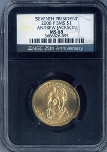 2008-P Andrew Jackson Dollar NGC MS68 SMS - 7th U.S. President - Retro - Picture 1 of 2