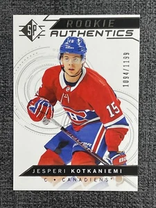 Jesperi Kotkaniemi 2018-19 SP Hockey Rookie Authentics #130 /1199 - Picture 1 of 2