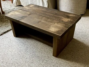 Rustic Coffee Table Solid Wood Chunky Vintage Rustic Pine, H29 cm L70cm W45 - Picture 1 of 10