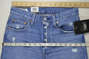 NEW LEVIS 501 High raw rise JEANS W25 L26 size 6 8 womens ladies 36200-0138 CROP - Picture 1 of 14