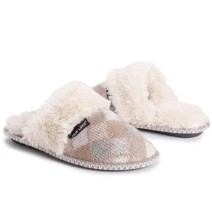 Nuevo Para mujeres Muk Luks Hada Polvo a Cuadros Pantuflas Casa Pantuflas Acogedoras Pequeñas Grandes - Imagen 1 de 7