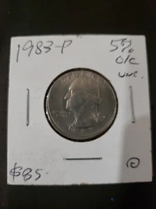1983 P Washington Quarter Error - 5%Off Center - Picture 1 of 4
