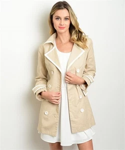 NARANKA Khaki Double Breasted Trench Coat - S, M, L - Picture 1 of 2