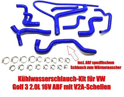 Kühlwasserschläuche für VW Golf 3 GTI 16V 2.0L ABF Silikon Schlauch Blau - Bild 1 von 4