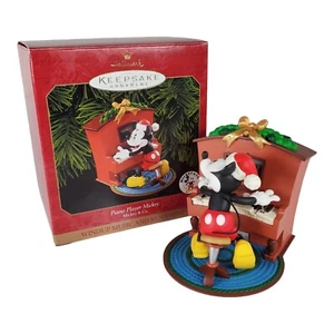 Hallmark Christmas Ornament Piano Player Mickey Wind up Music & Movement VIDEO - Picture 1 of 18