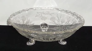 Fostoria HEATHER CRYSTAL *7" 3 FOOTED BONBON* - Picture 1 of 1