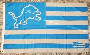 3x5 Foot Detroit Lions American Stripes Nation Flag - Picture 1 of 3