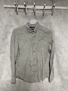 Banana Republic Shirt Men L Green Gray Linen Camden Fit Button Up Casual Hybrid - Picture 1 of 8