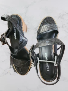 Fashion Nova we could be heeled sandals/Style Palermo/ Black - Picture 1 of 5