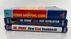 Lot of 3 Atkin Diet Hardcover Books, Atkins Shopping Guide, Cookbook, Revolution - Picture 1 of 5