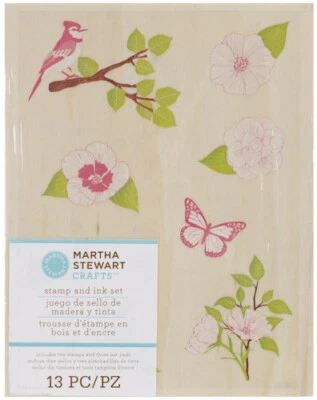 MARTHA STEWART Wooden Stamp Kit Nature RETIRED Bird Flowers EK VERY RARE - Image 1 of 4