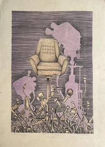 Diana Balboa, 1983 Trono de la Popularidad  Litography 23” x 16 1/2” Cuban Art - Picture 1 of 6