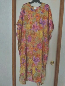 Sante' Kafton Dress Free Size Multicolor Floral - Picture 1 of 2