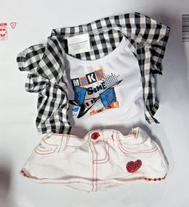 Build a Bear BABW Girls Wanna Rock too min skirt t shirt Rocker Make noise lot - Picture 1 of 4
