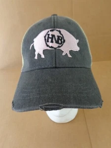 HNB Hog-N-Bones BBQ/Breakfast Restaurant Trucker baseball cap hat Tifton Jesup - Picture 1 of 12